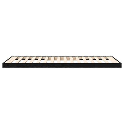 Vloer bedframe Zwart Eiken 70 x 190 cm Bewerkt hout
