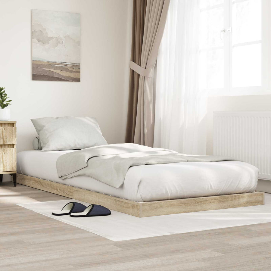 Vloer bedframe Sonoma 75 x 190 cm Bewerkt hout