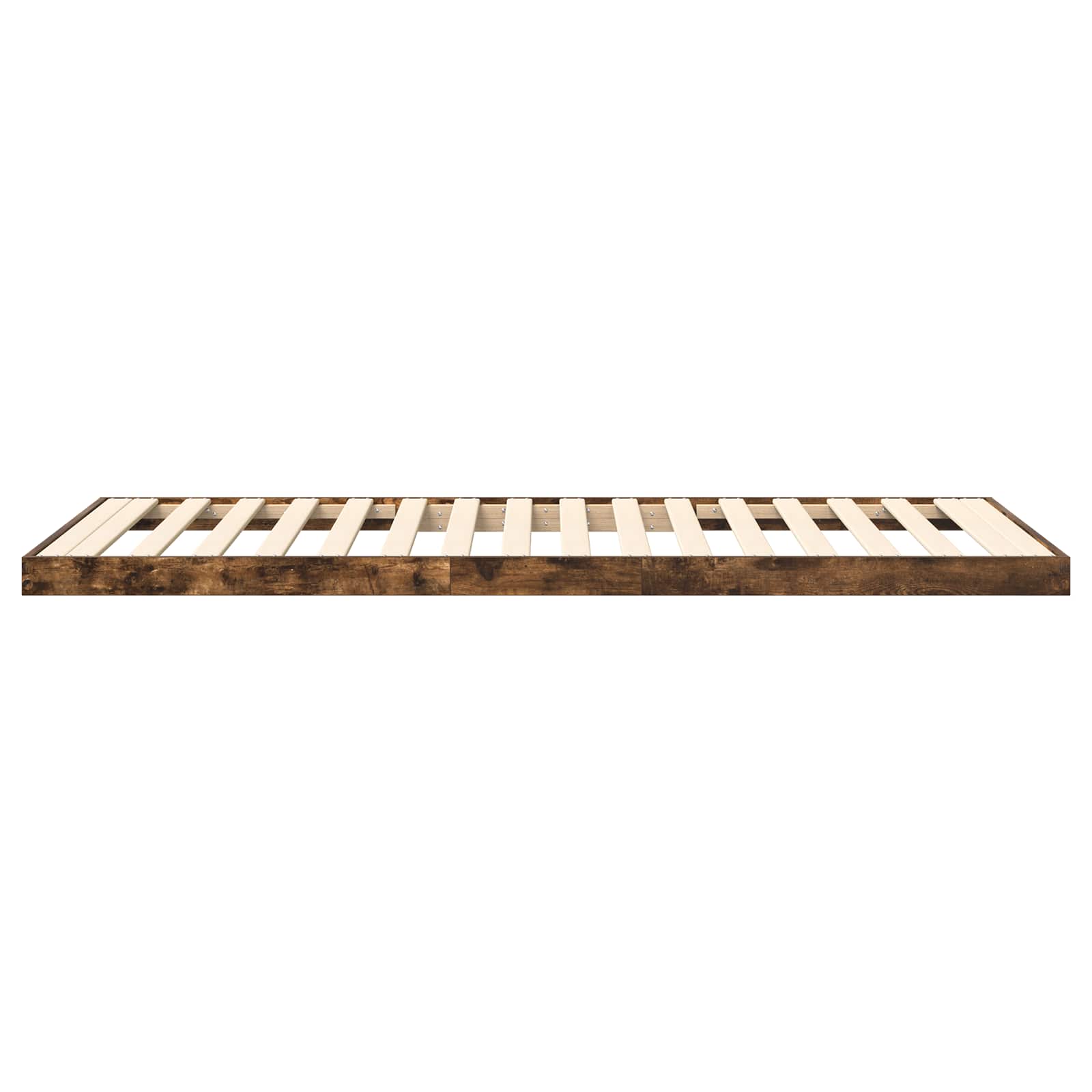 Vloer bedframe Gerookt eiken 70 x 190 cm Bewerkt hout