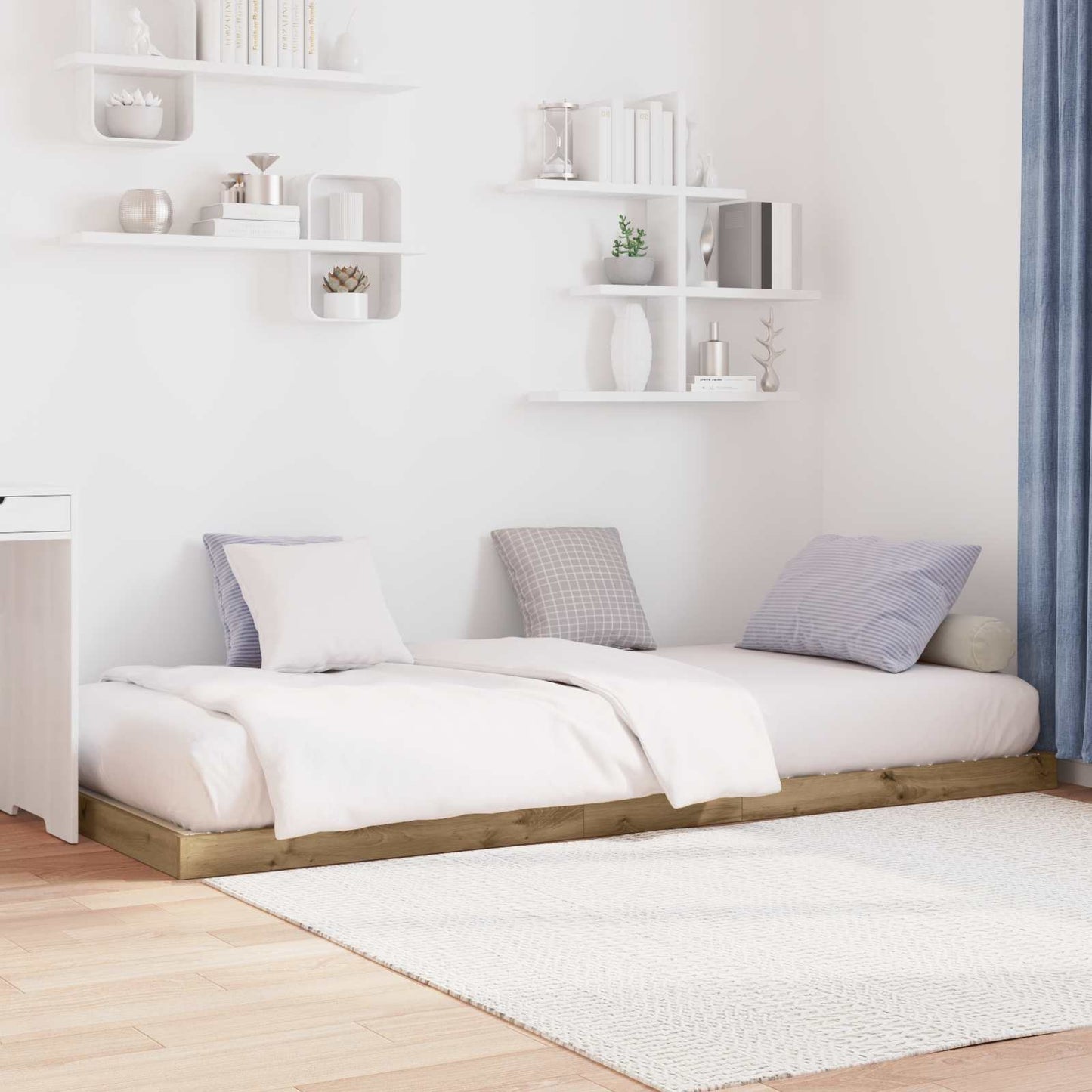 Vloer bedframe Artisan Eiken 70 x 190 cm Bewerkt hout