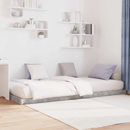 Vloer bedframe Beton 80 x 190 cm Bewerkt hout