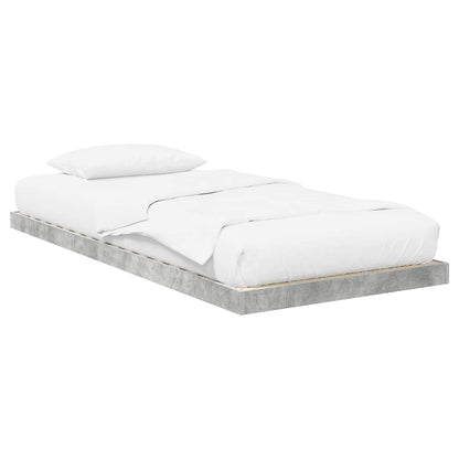 Vloer bedframe Beton 80 x 190 cm Bewerkt hout