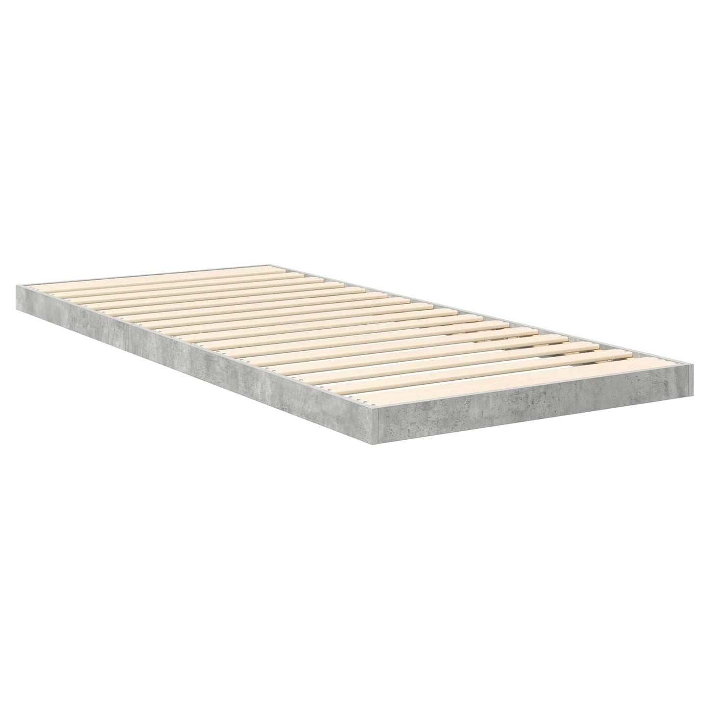 Vloer bedframe Beton 80 x 190 cm Bewerkt hout