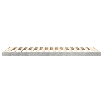 Vloer bedframe Beton 80 x 190 cm Bewerkt hout