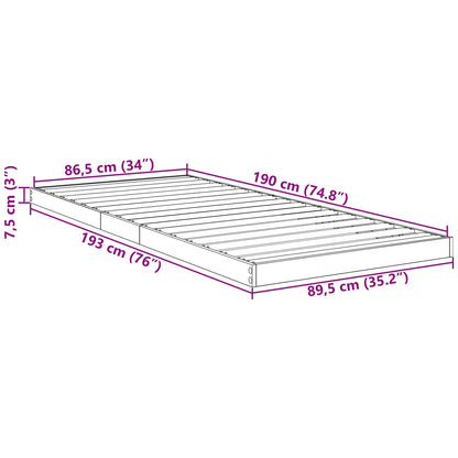 Vloer bedframe Beton 80 x 190 cm Bewerkt hout