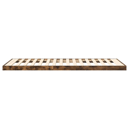 Vloer bedframe Gerookt eiken 80 x 190 cm Bewerkt hout