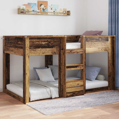Vloer bedframe Oudhout 80 x 190 cm Bewerkt hout