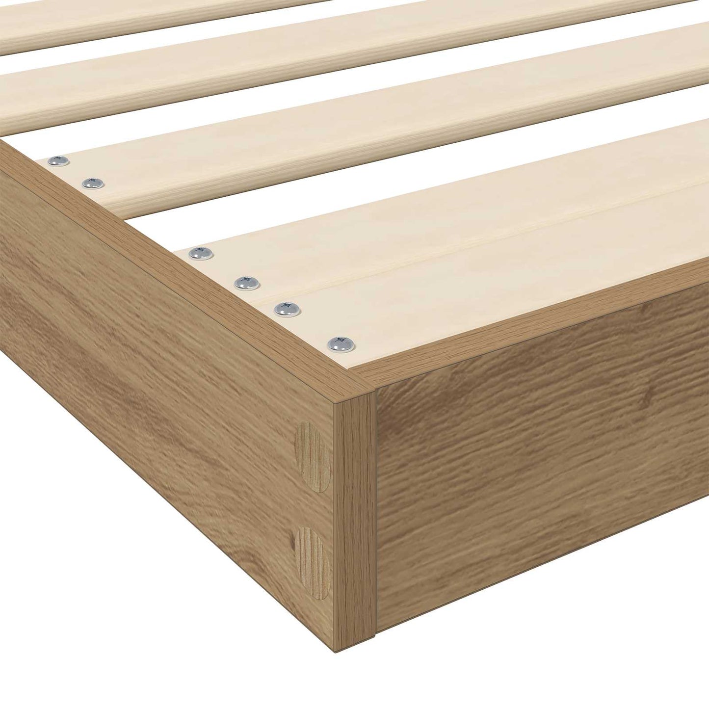 Vloer bedframe Artisan Eiken 80 x 190 cm Bewerkt hout