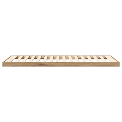 Vloer bedframe Artisan Eiken 80 x 190 cm Bewerkt hout