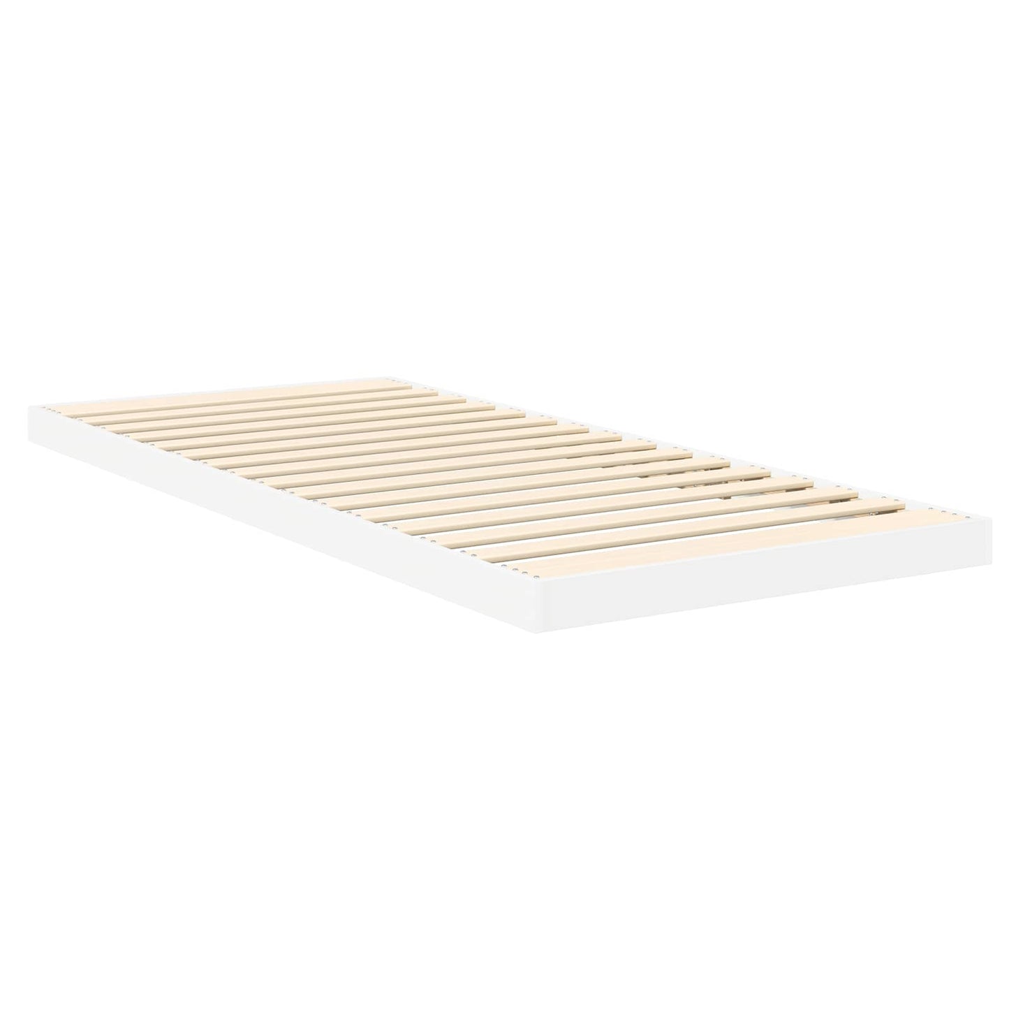Vloer bedframe Wit 75 x 190 cm Bewerkt hout