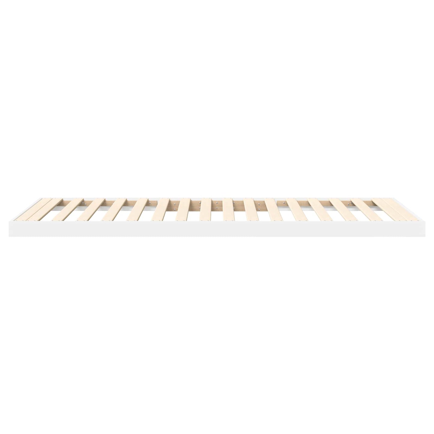 Vloer bedframe Wit 75 x 190 cm Bewerkt hout