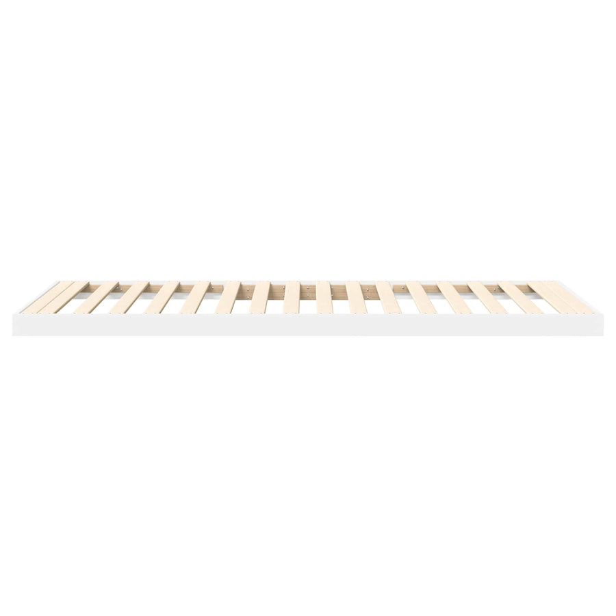 Vloer bedframe Wit 75 x 190 cm Bewerkt hout