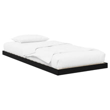Vloer bedframe Zwart Eiken 75 x 190 cm Bewerkt hout