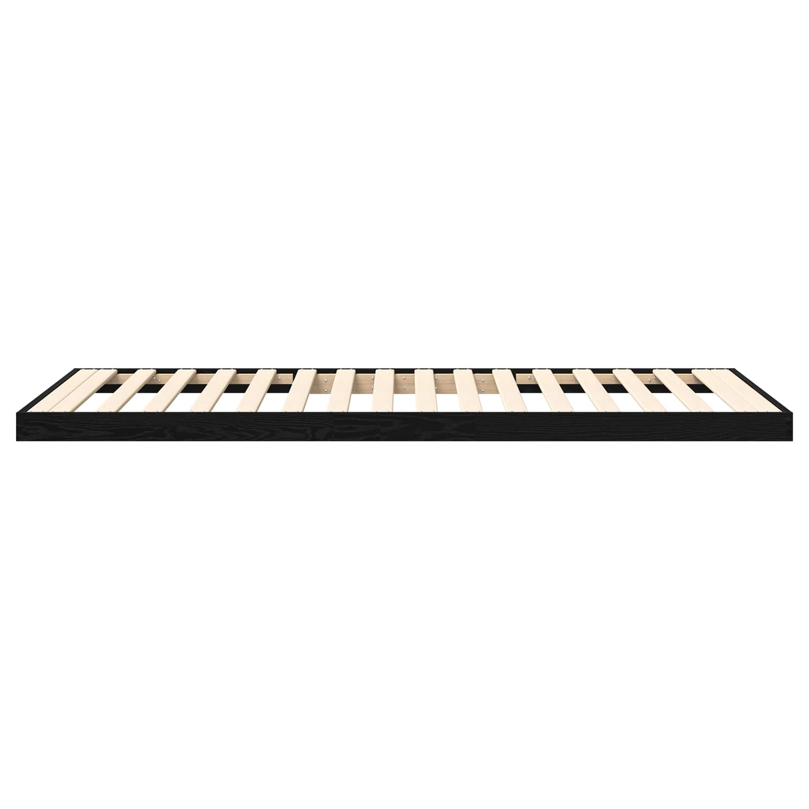 Vloer bedframe Zwart Eiken 75 x 190 cm Bewerkt hout