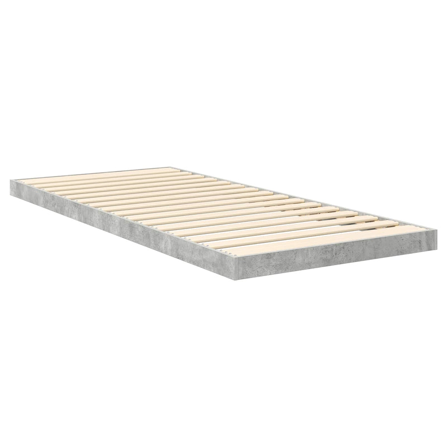 Vloer bedframe Beton 75 x 190 cm Bewerkt hout