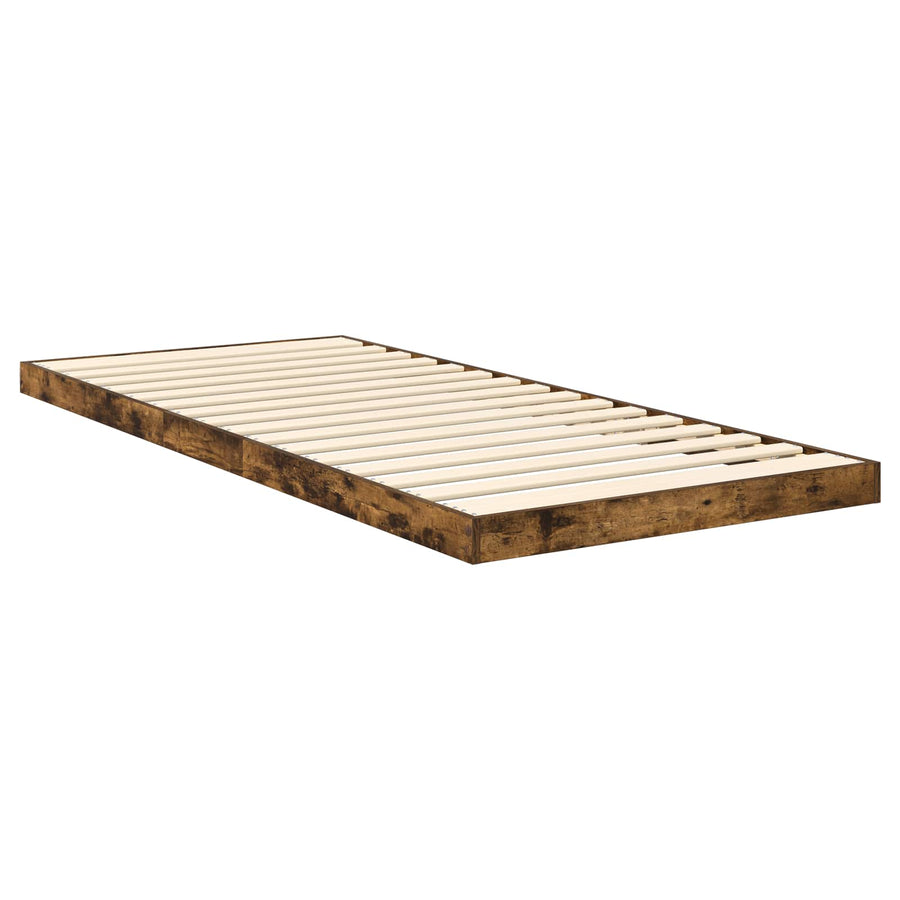 Vloer bedframe Gerookt eiken 75 x 190 cm Bewerkt hout