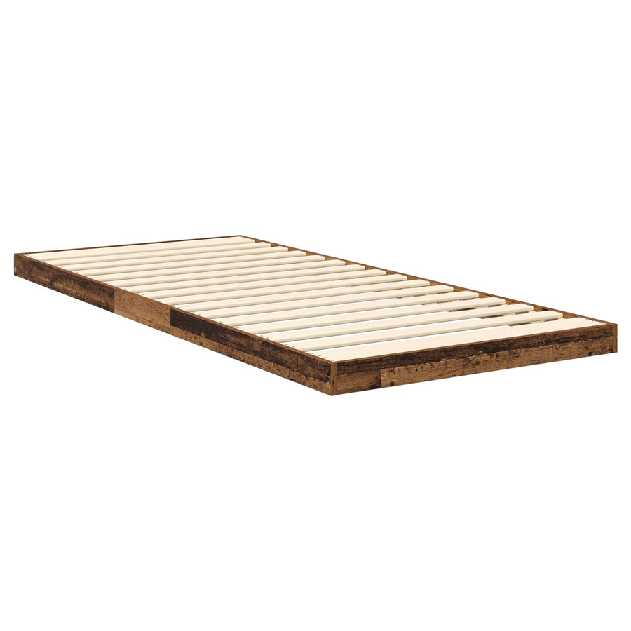 Vloer bedframe Oudhout 75 x 190 cm Bewerkt hout