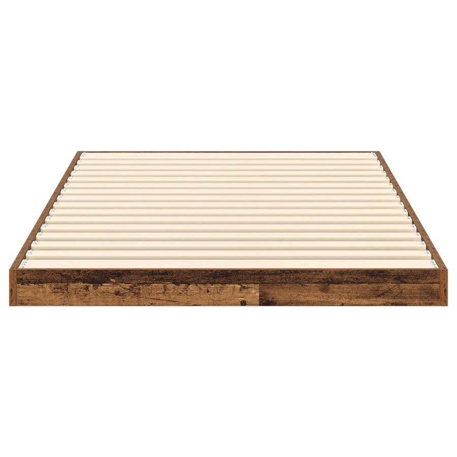 Vloer bedframe Oudhout 75 x 190 cm Bewerkt hout
