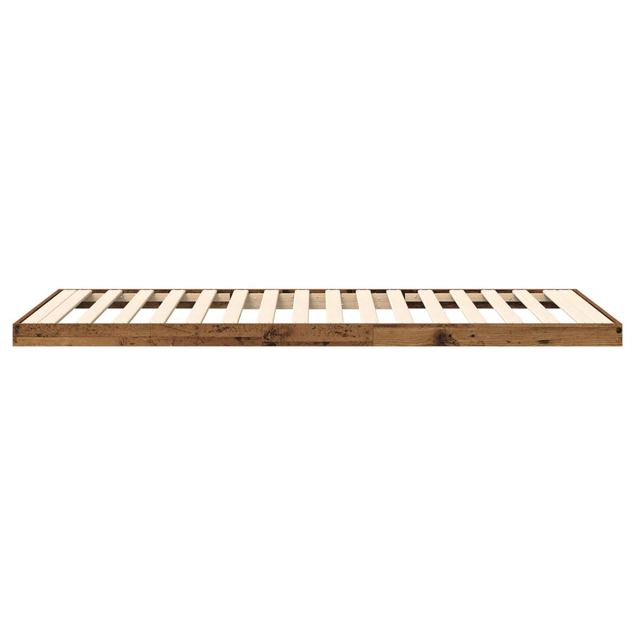 Vloer bedframe Oudhout 75 x 190 cm Bewerkt hout