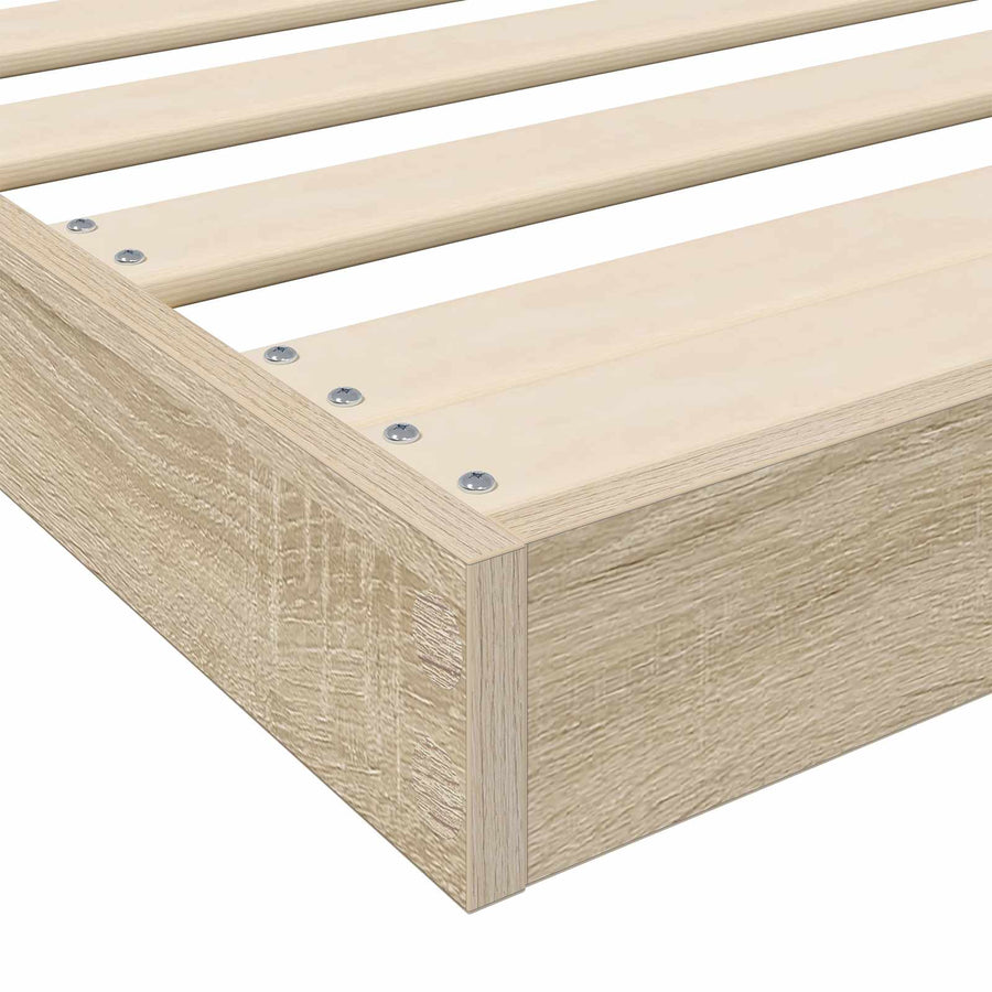 Vloer bedframe Sonoma Eiken 90 x 200 cm Bewerkt hout