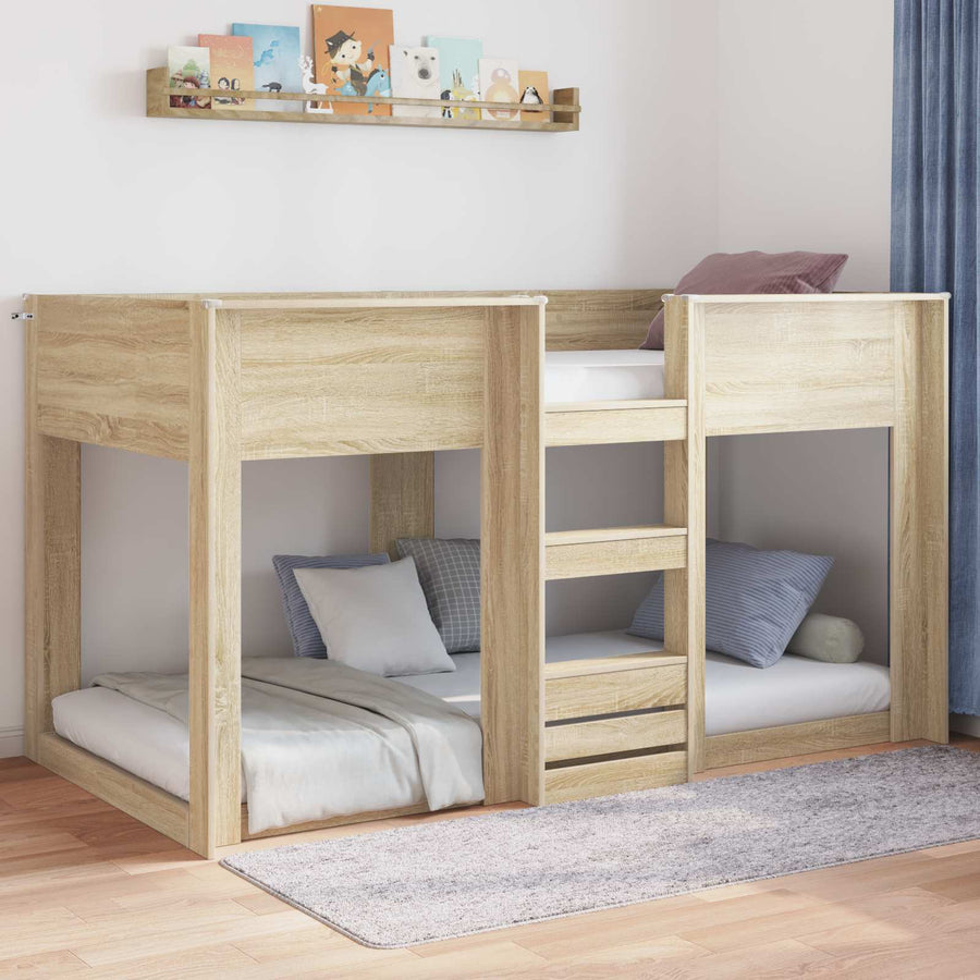 Vloer bedframe Sonoma Eiken 90 x 200 cm Bewerkt hout
