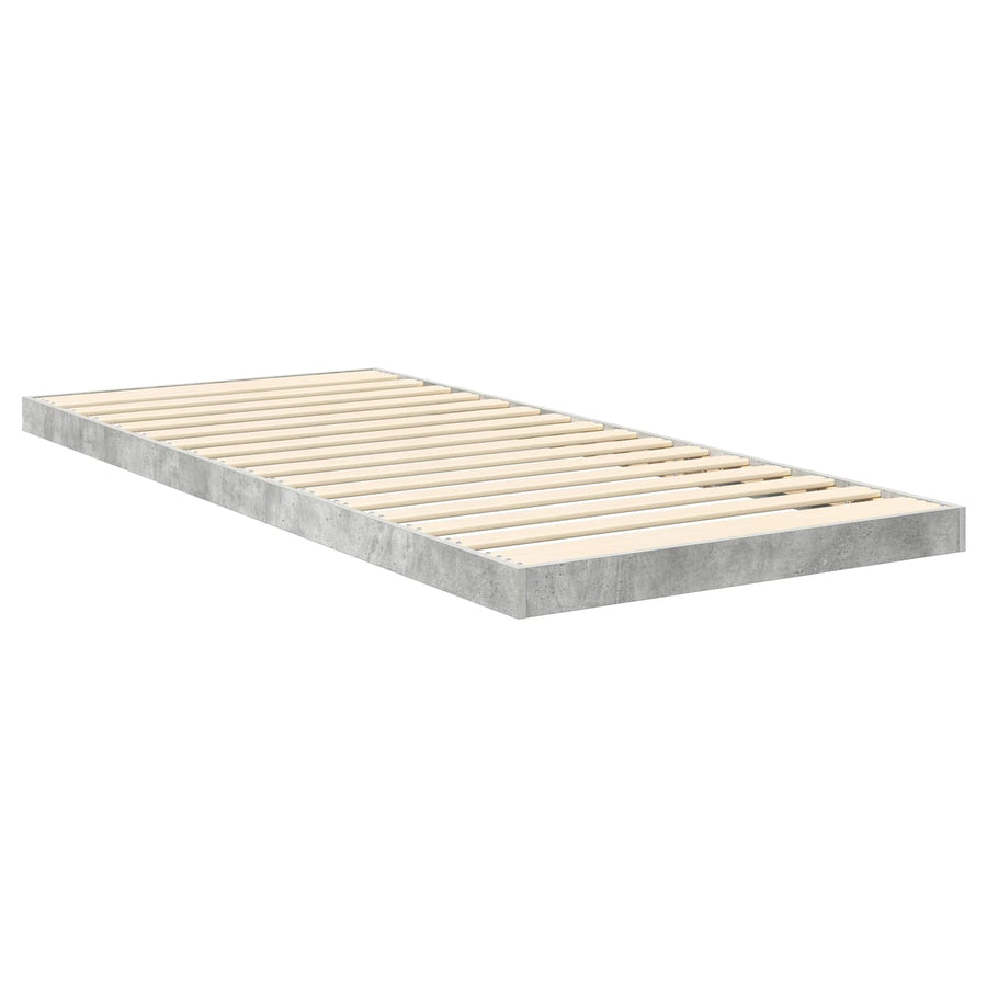 Vloer bedframe Beton 90 x 190 cm Bewerkt hout