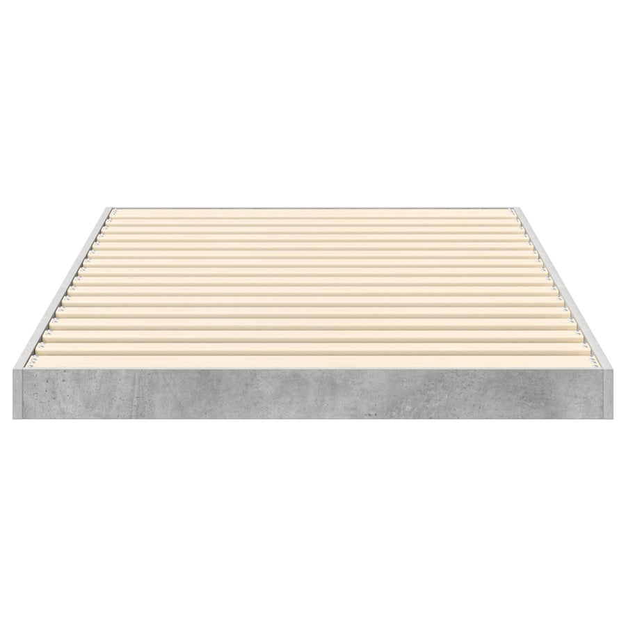 Vloer bedframe Beton 90 x 190 cm Bewerkt hout