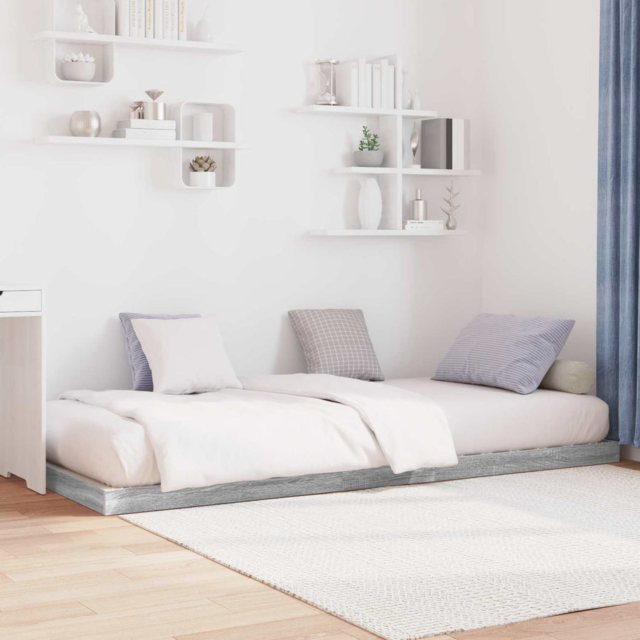 Vloer bedframe Sonoma 90 x 190 cm Bewerkt hout