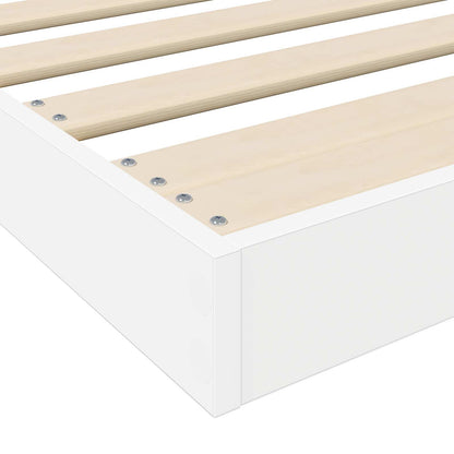 Vloer bedframe Wit 90 x 200 cm Bewerkt hout