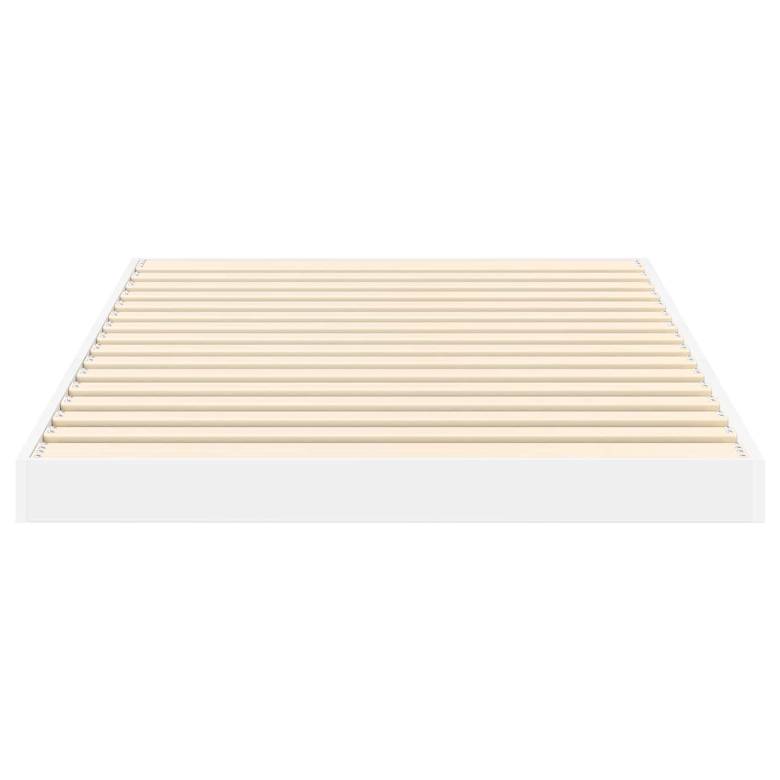 Vloer bedframe Wit 90 x 200 cm Bewerkt hout
