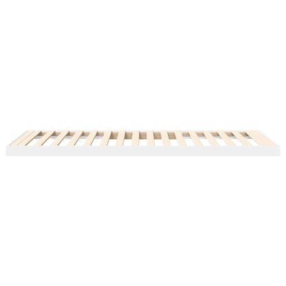 Vloer bedframe Wit 90 x 200 cm Bewerkt hout