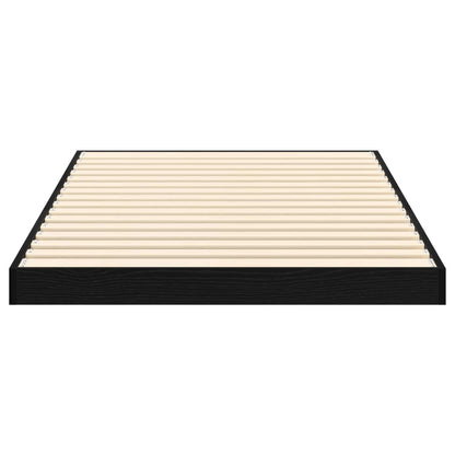 Vloer bedframe Zwart Eiken 90 x 200 cm Bewerkt hout