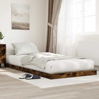 Floor bed frame Smoked oak 100 x 200 cm Engineered wood