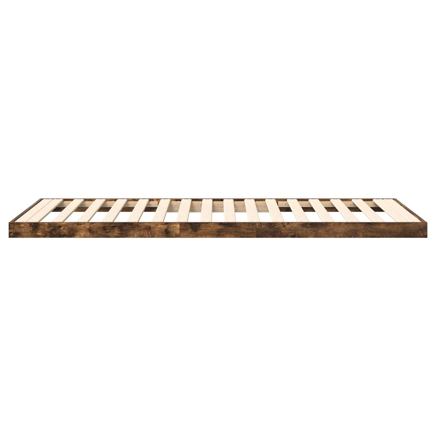 Vloer bedframe Gerookt eiken 90 x 200 cm Bewerkt hout