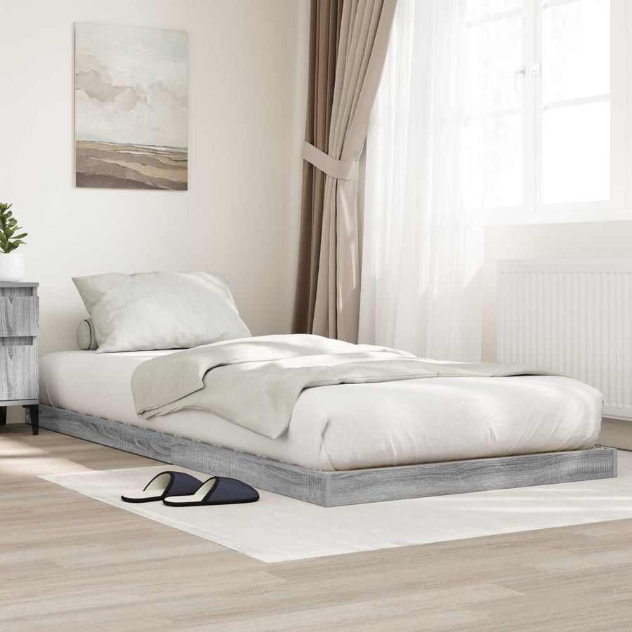 Vloer bedframe Sonoma 90 x 200 cm Bewerkt hout