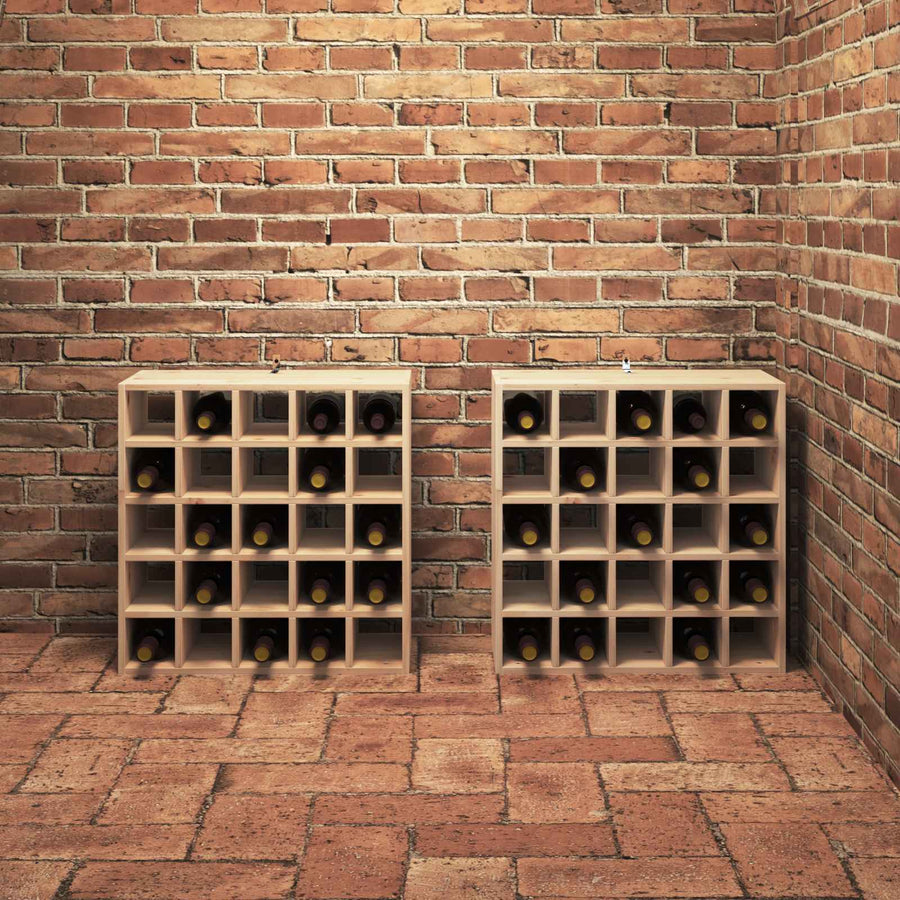 Wijnrek 2 pcs Naturel 56 x 25 x 56 cm Massief grenenhout