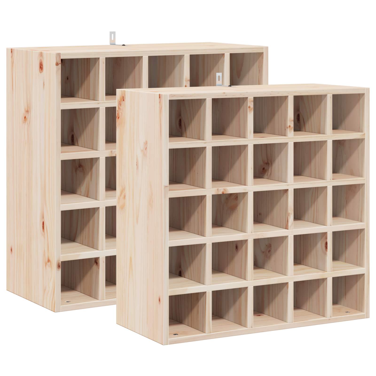 Wijnrek 2 pcs Naturel 56 x 25 x 56 cm Massief grenenhout