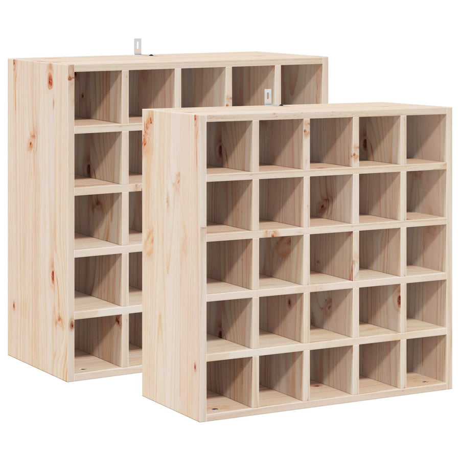 Wijnrek 2 pcs Naturel 56 x 25 x 56 cm Massief grenenhout