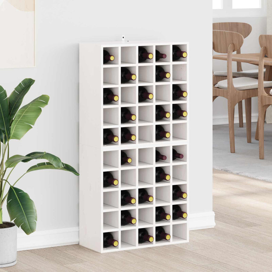 Wijnrek 2 pcs Wit 56 x 25 x 56 cm Massief grenenhout