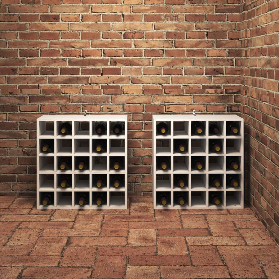 Wijnrek 2 pcs Wit 56 x 25 x 56 cm Massief grenenhout