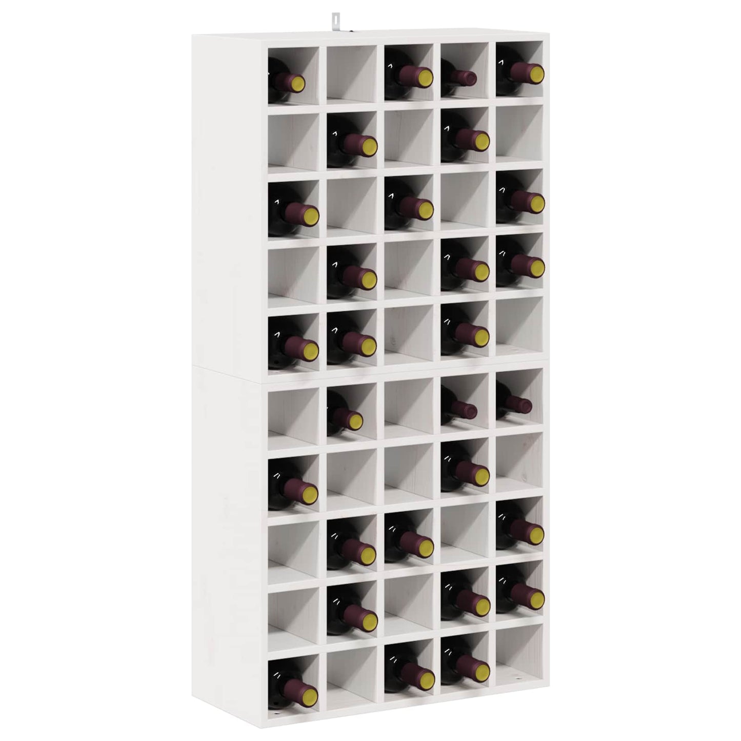 Wijnrek 2 pcs Wit 56 x 25 x 56 cm Massief grenenhout
