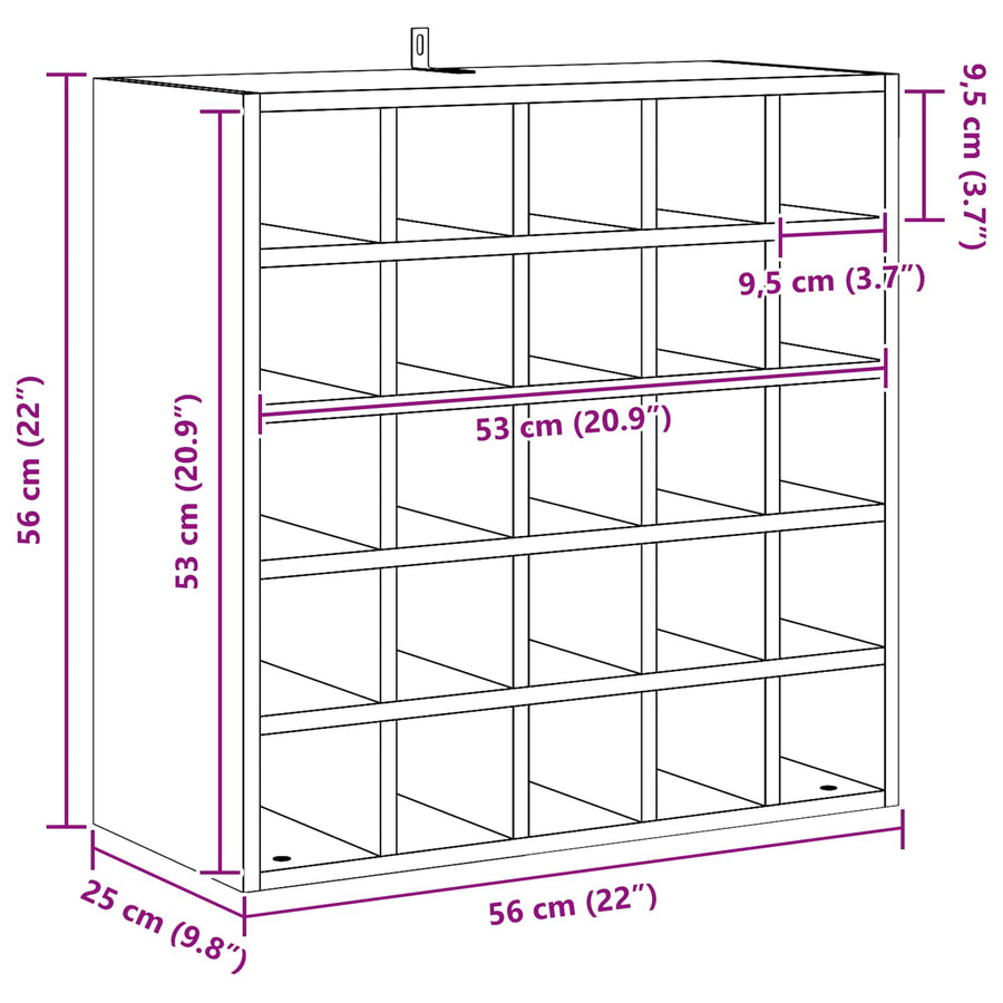 Wijnrek 2 pcs Wit 56 x 25 x 56 cm Massief grenenhout