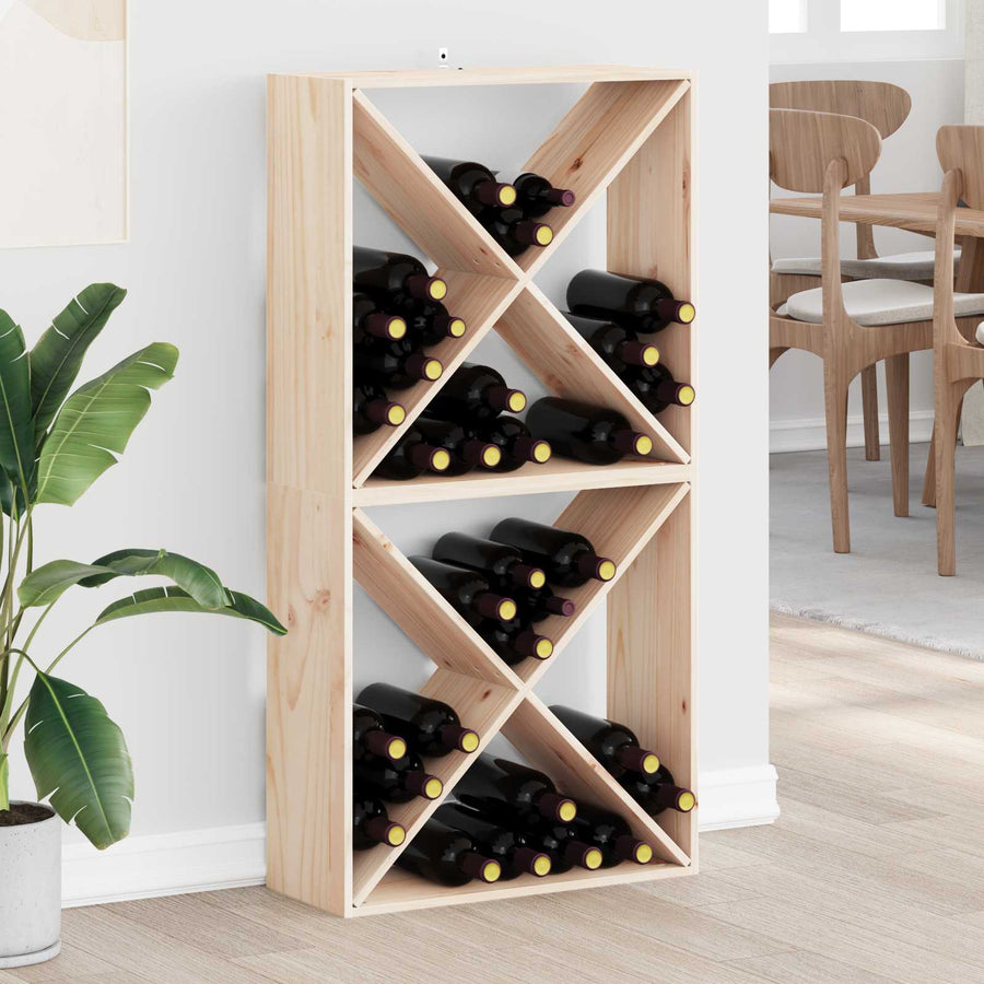 Wijnrek 2 pcs Naturel 62 x 25 x 62 cm Massief grenenhout