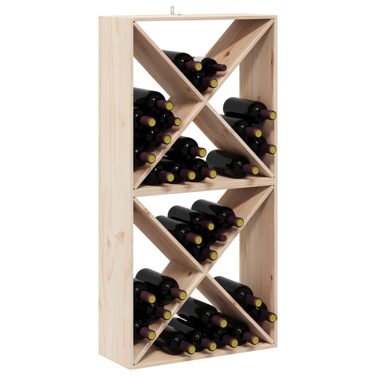 Wijnrek 2 pcs Naturel 62 x 25 x 62 cm Massief grenenhout