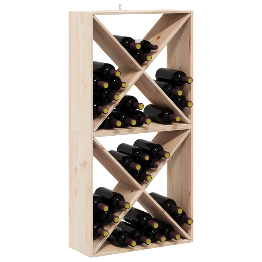 Wijnrek 2 pcs Naturel 62 x 25 x 62 cm Massief grenenhout