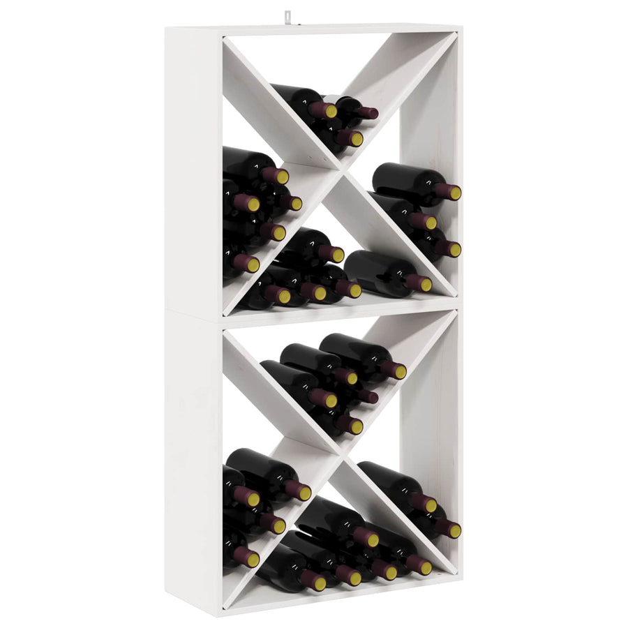 Wijnrek 2 pcs Wit 62 x 25 x 62 cm Massief grenenhout