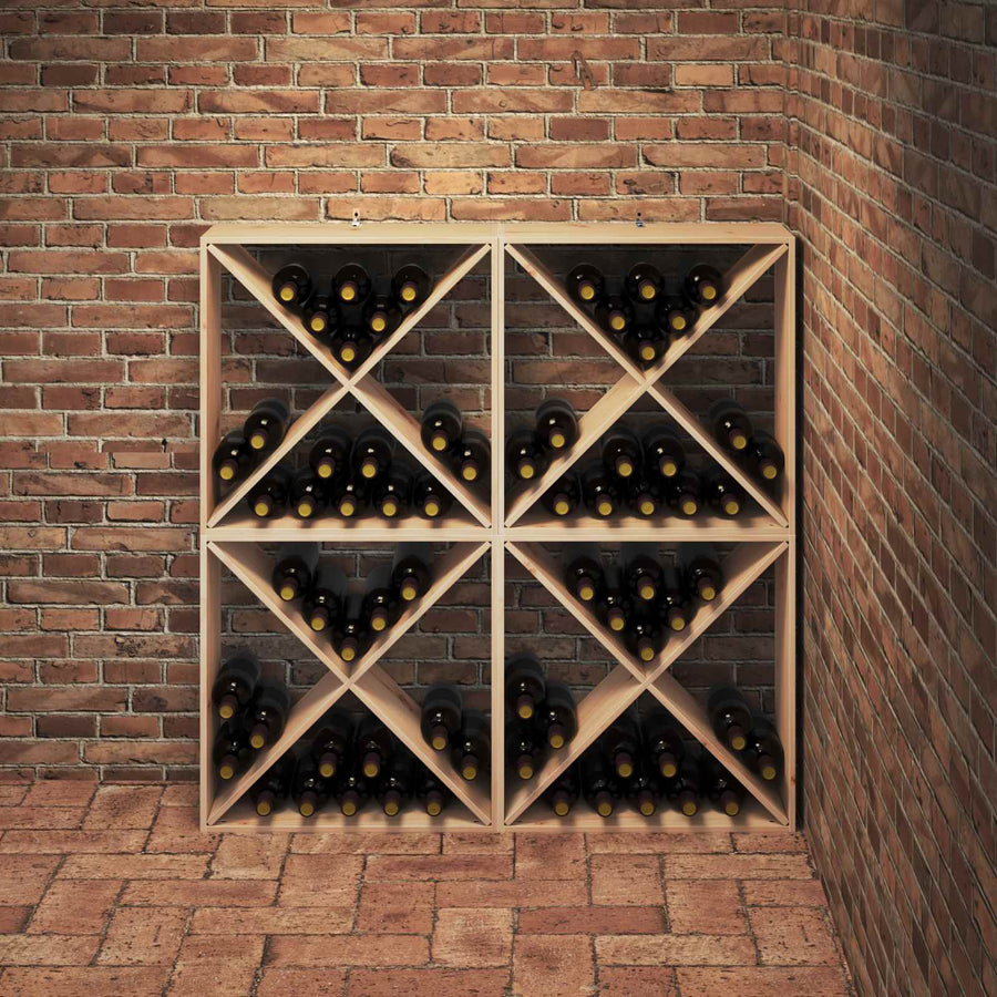 Wijnrek 4 pcs Naturel 62 x 25 x 62 cm Massief grenenhout