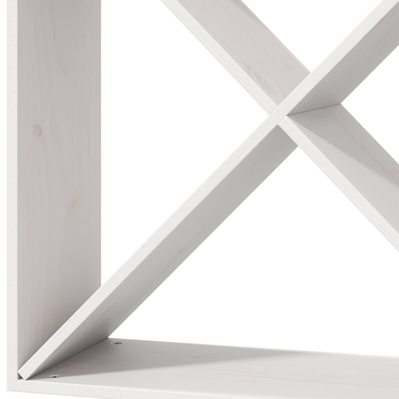 Wijnrek 4 pcs Wit 62 x 25 x 62 cm Massief grenenhout