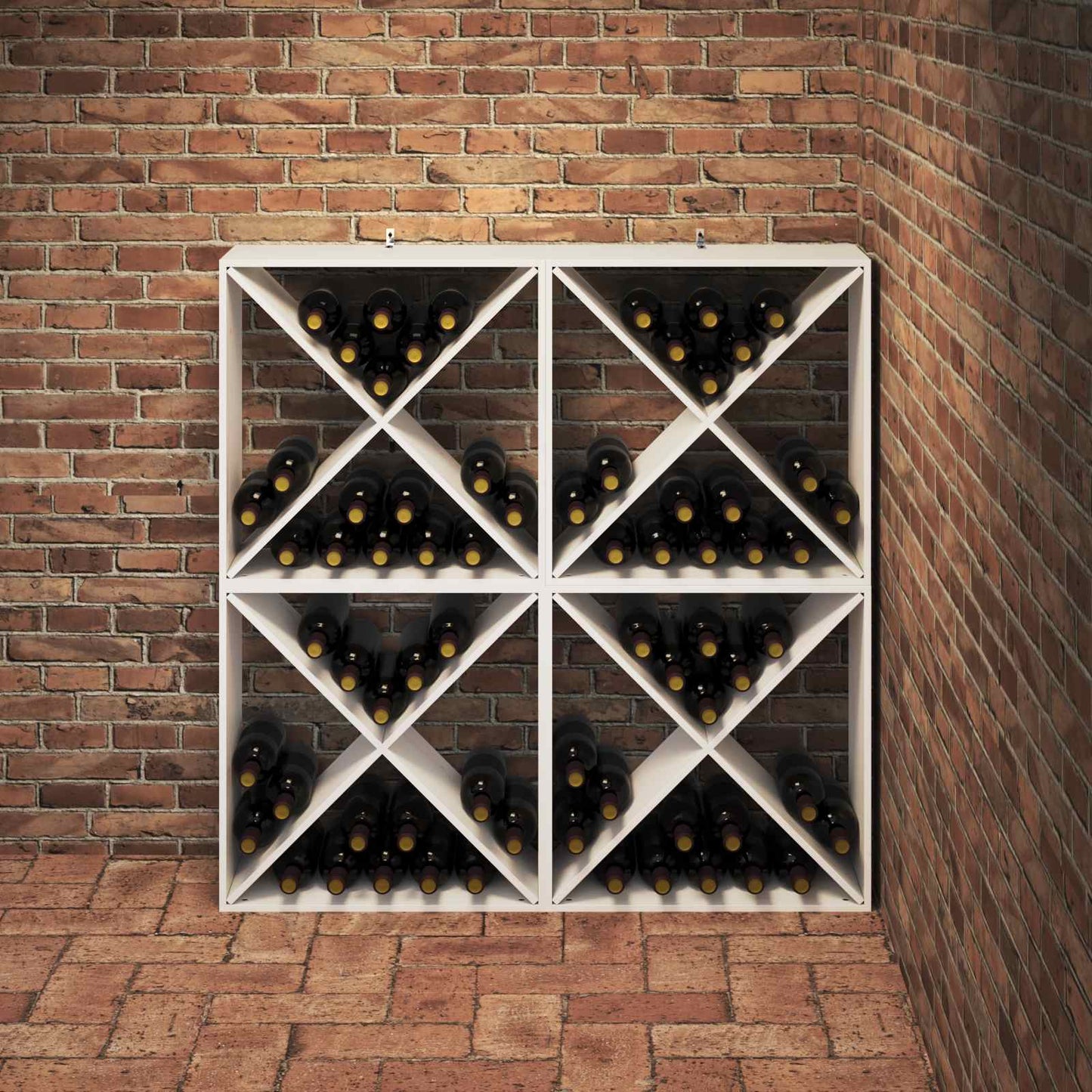 Wijnrek 4 pcs Wit 62 x 25 x 62 cm Massief grenenhout
