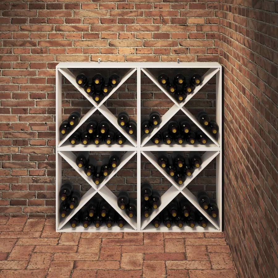 Wijnrek 4 pcs Wit 62 x 25 x 62 cm Massief grenenhout